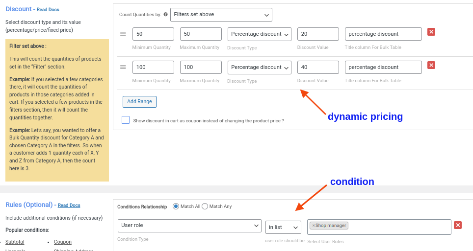 customer specific pricing for specific products