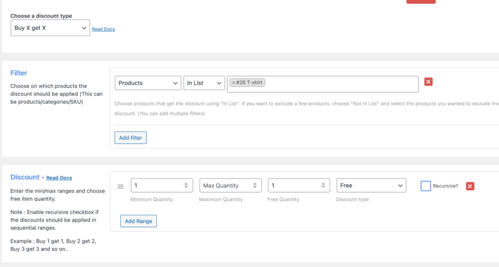 Creating a Buy X Get X rule