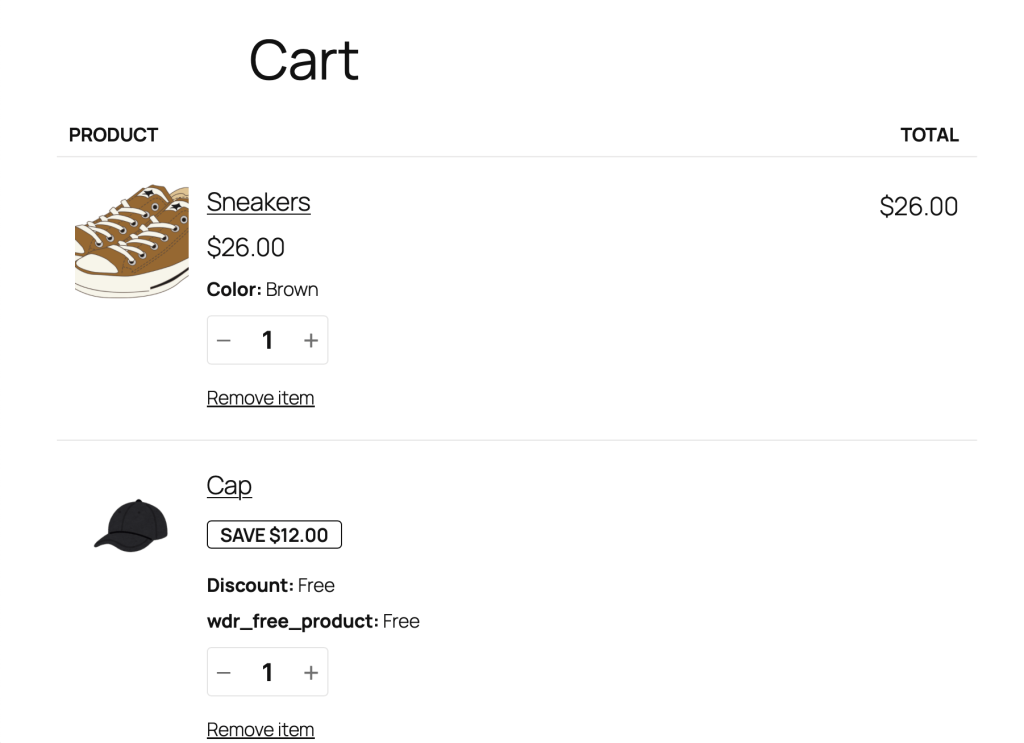 Live demo of Buy X Get Y free offer