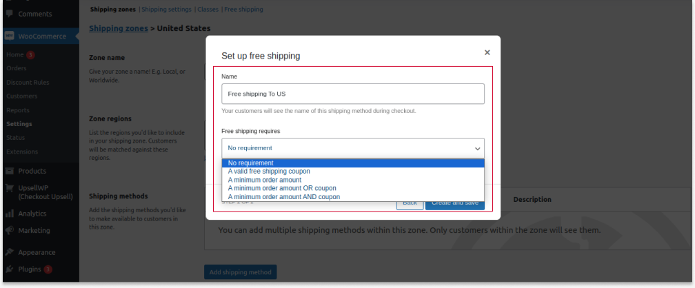 Setting free shipping requirements in WooCommerce