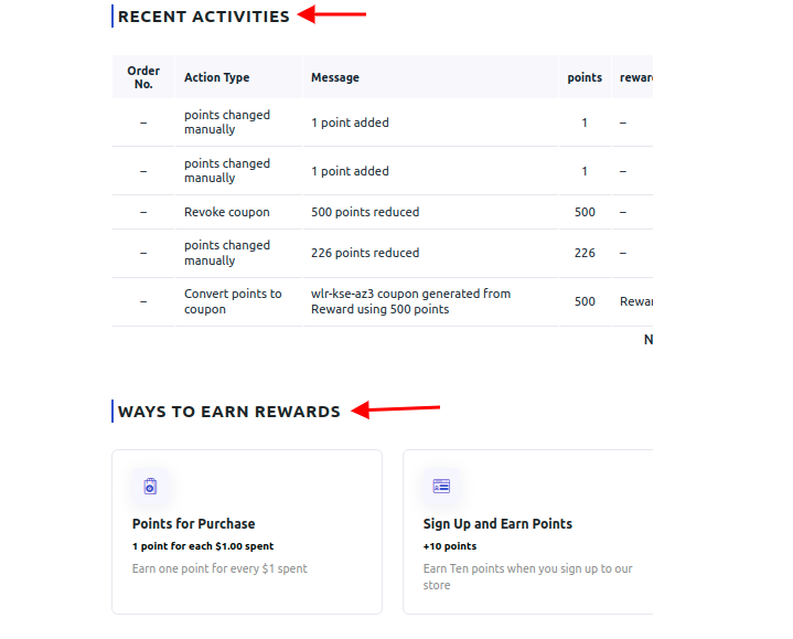 Various ways to earn rewards