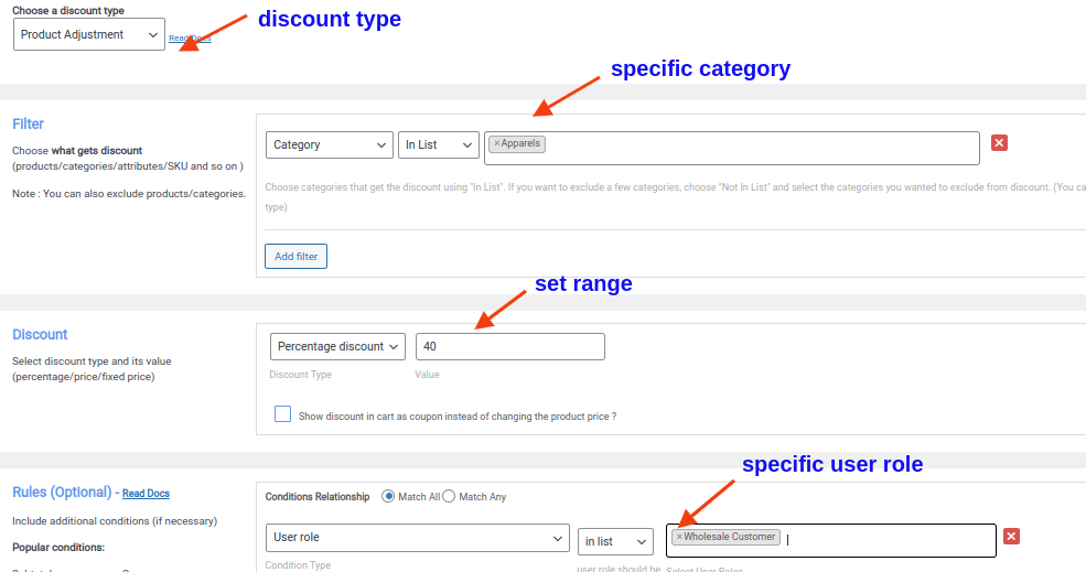 Creating role based pricing only to specific categories