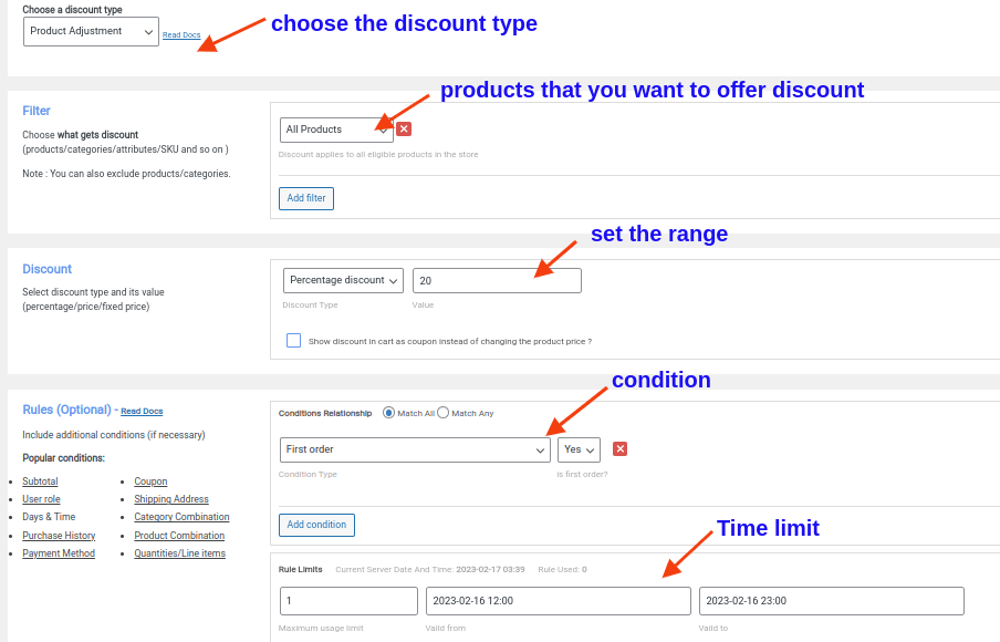 time-limited offer based first order discount