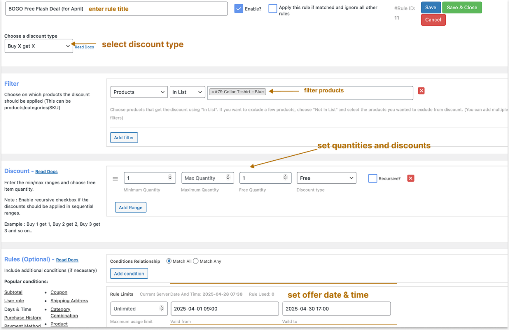  Creating a BOGO free flash sale
