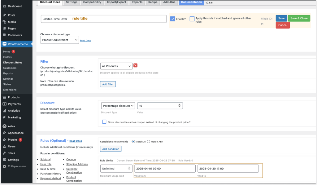 Creating a WooCommerce flash sale