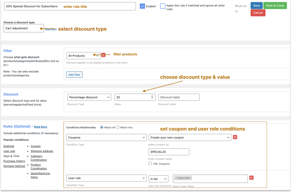 Creating a coupon flash sale for specific user roles