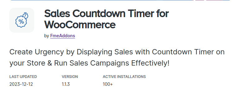 WooCommerce sales countdown timer by Fme