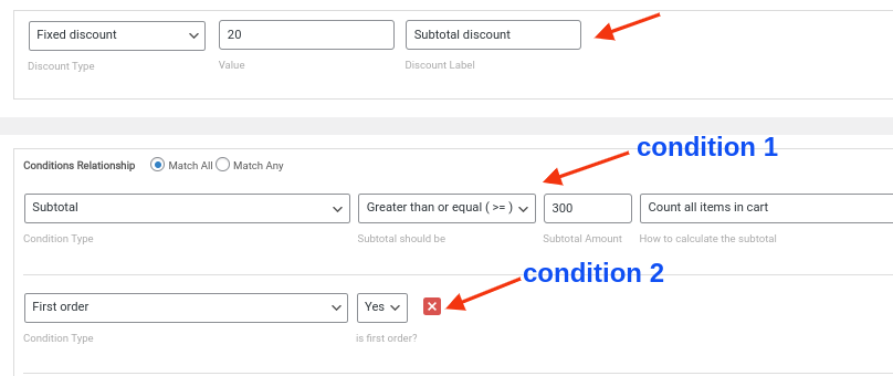 Offer Conditional Fixed Cart Discounts