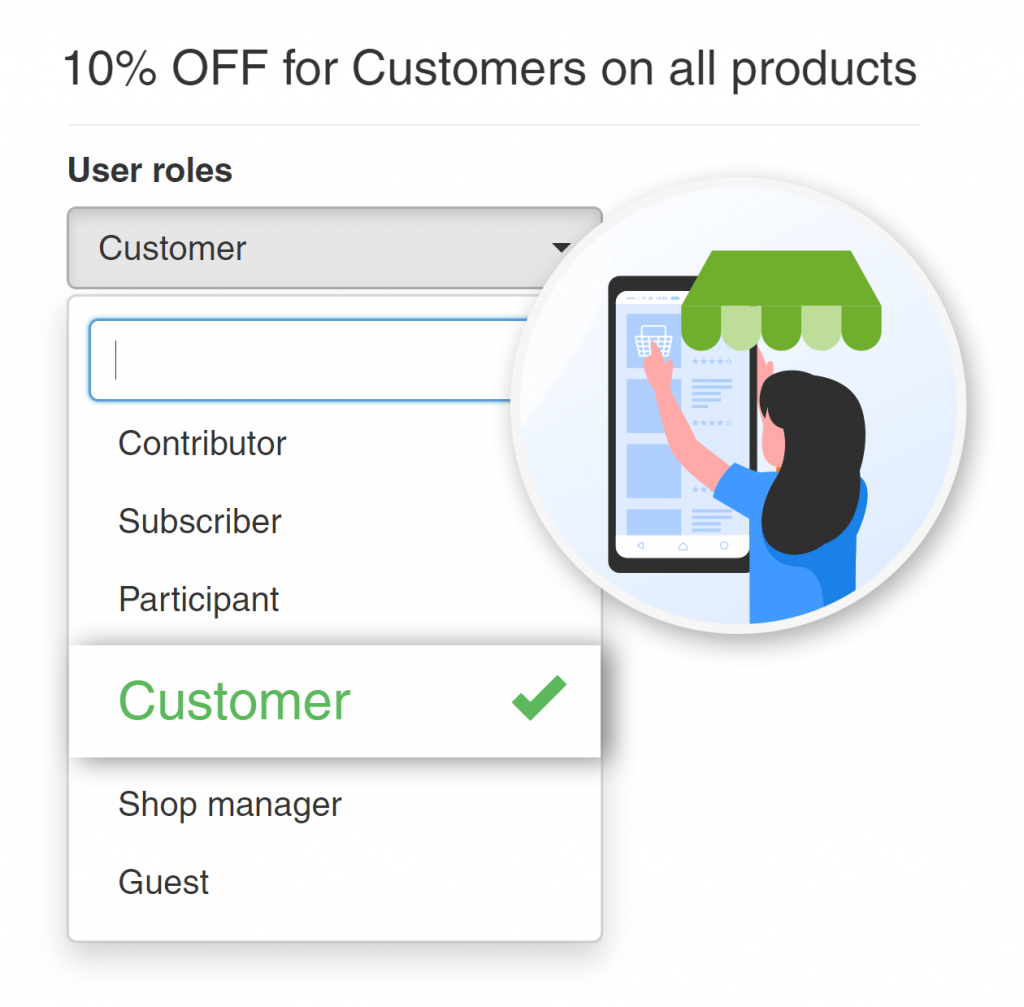 User role based discounts