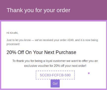 Next order coupons