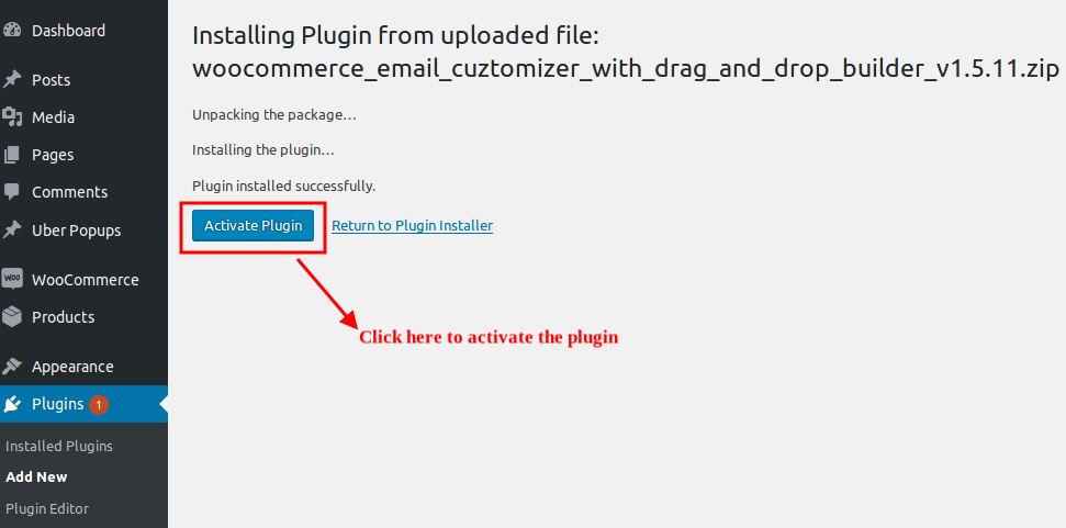 activate plugin