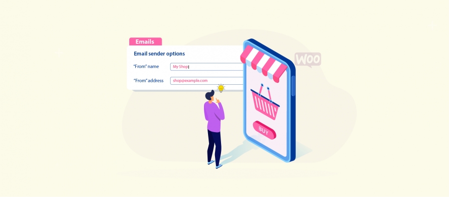 change the default from name and email in woocommerce