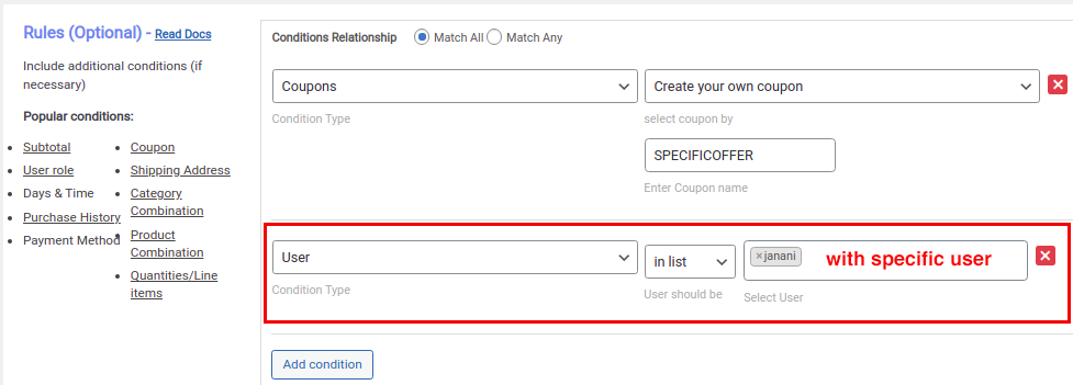 create-coupon-code-specific-user