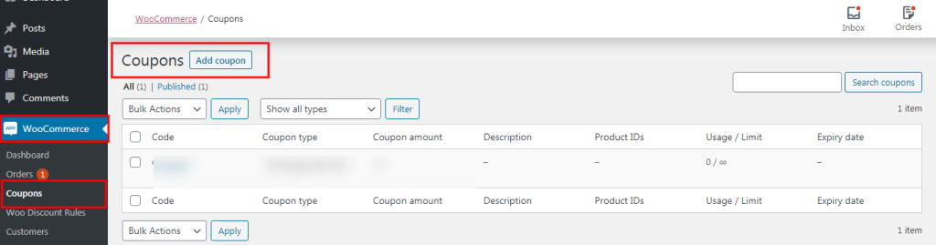 create coupons in woocommerce