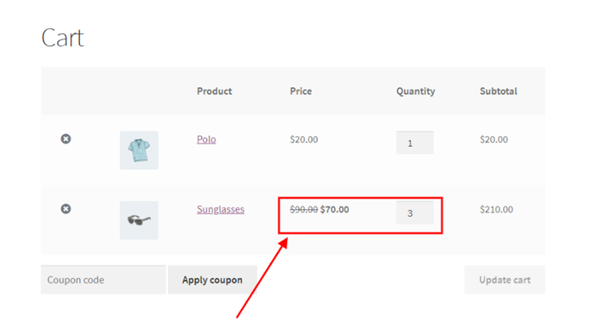 fixed discount cart page