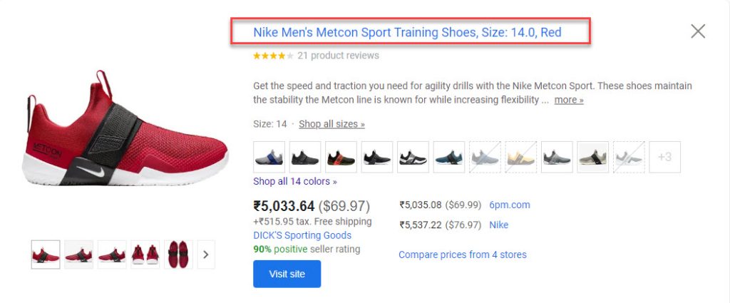 Nike metcon mens shoe