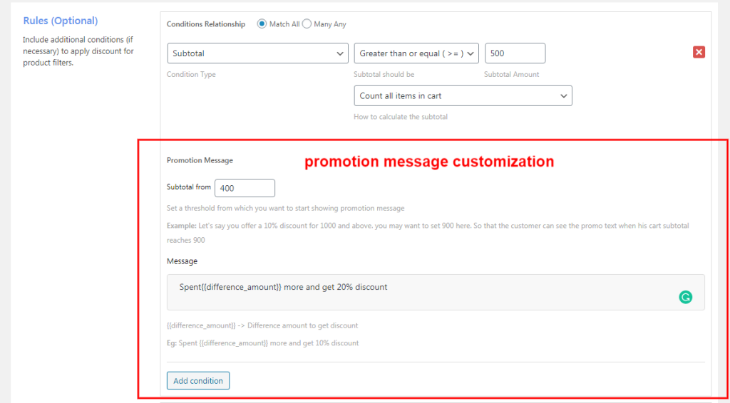promotion-message-customization