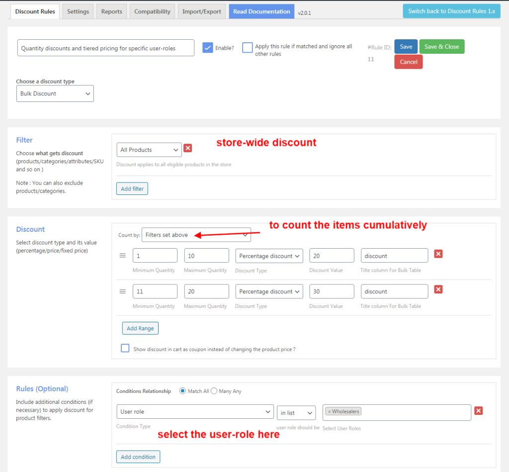 Setup Quantity Based Discounts in Discount Rules
