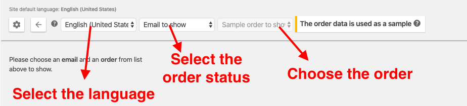 select language and order status