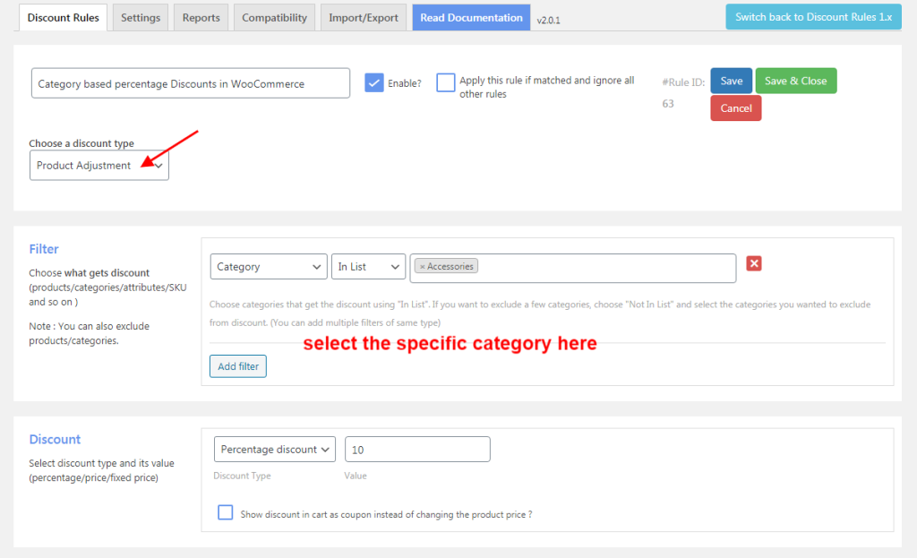 Select the specific category