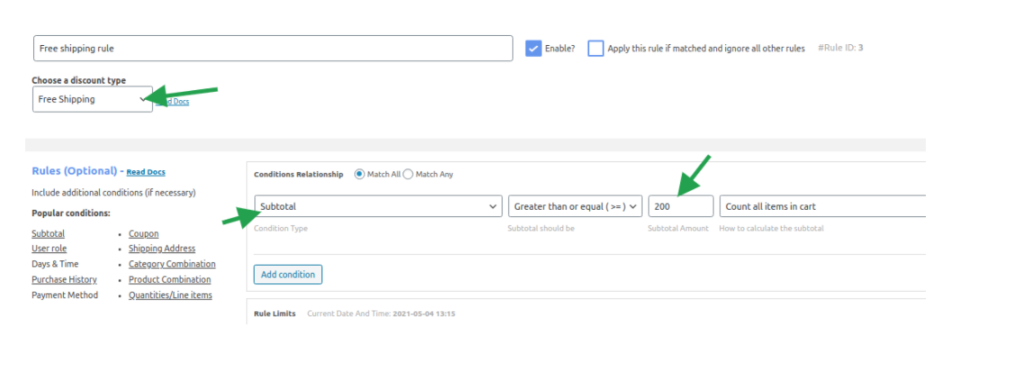 setting subtotal