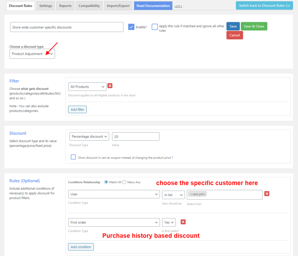 Creating customer specific pricing for WooCommerce first orders