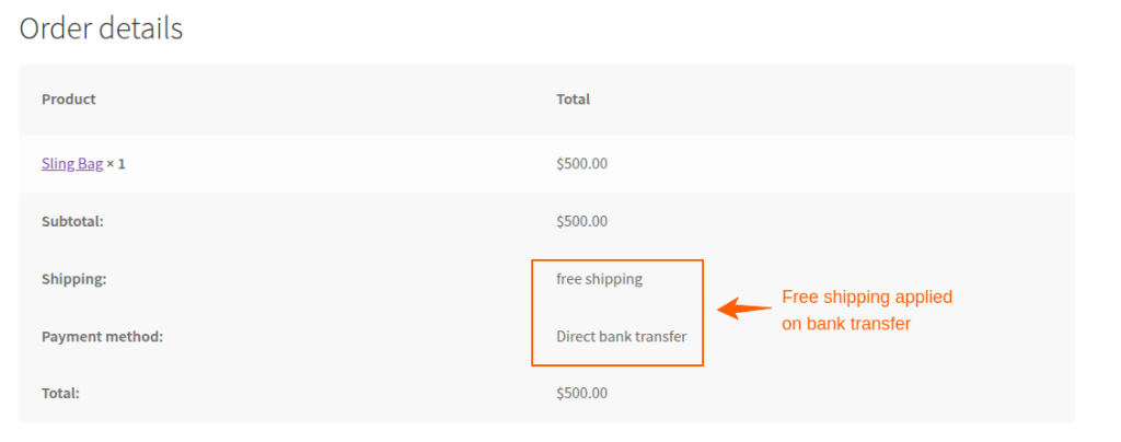 Free Shipping on Bank Transfers