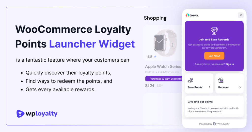 Launcher widget add-on of wployalty