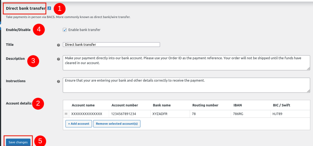 direct bank transfer steps