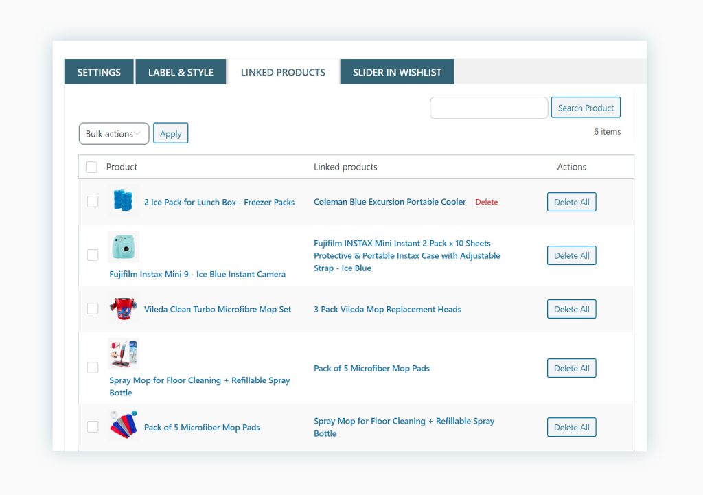 manage linked products