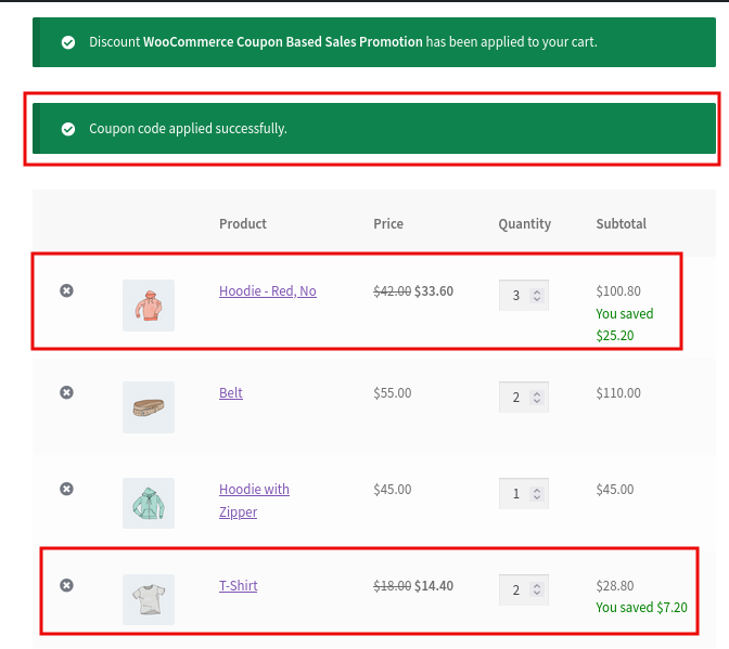 discount woocommerce coupon based sales