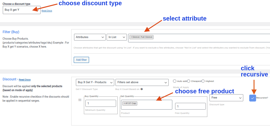 BOGO for specific attributes