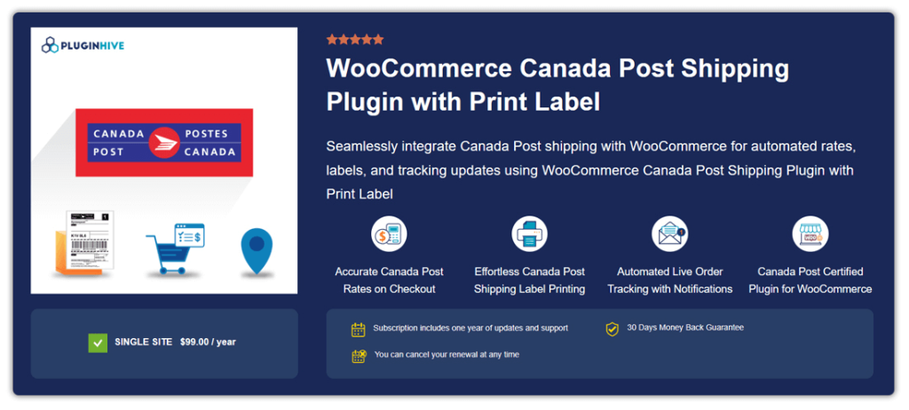 WooCommerce Canada Post Shipping Plugin with Print Label