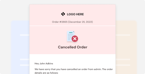 Cancelled order email