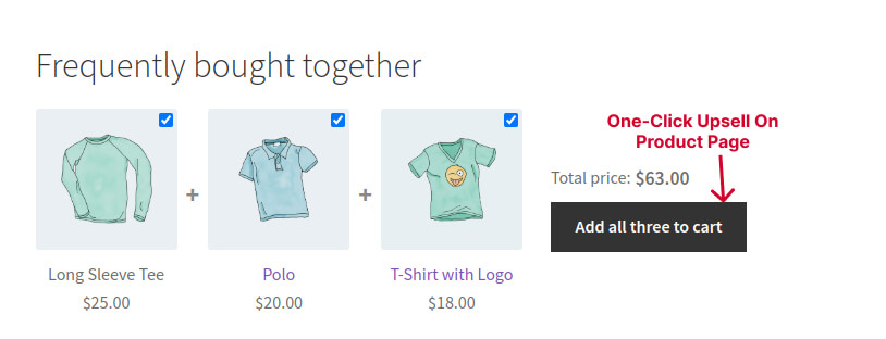 Showing suggestions with 'frequently bought together' option