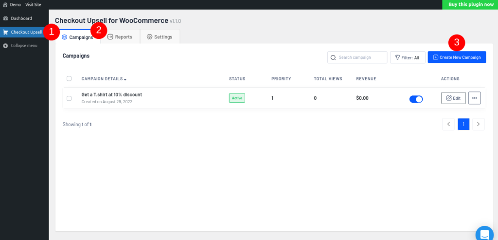 create upsell campaign