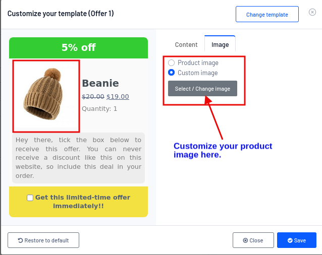 customize product image