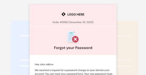 reset password email