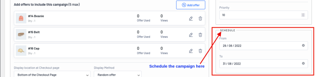 scheduling offer