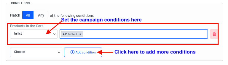 set the campaign condition