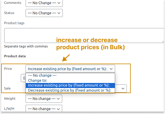 Adjusting Product Price in Bulk