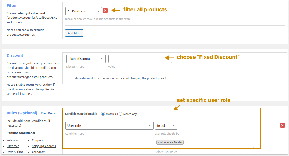 Setting Dynamic Pricing for Specific User Roles