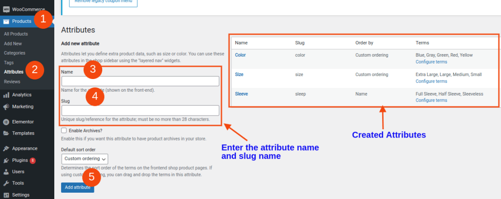 creating attributes