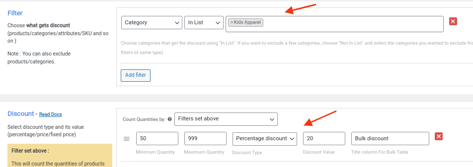scenario 4 - discount for specific categories
