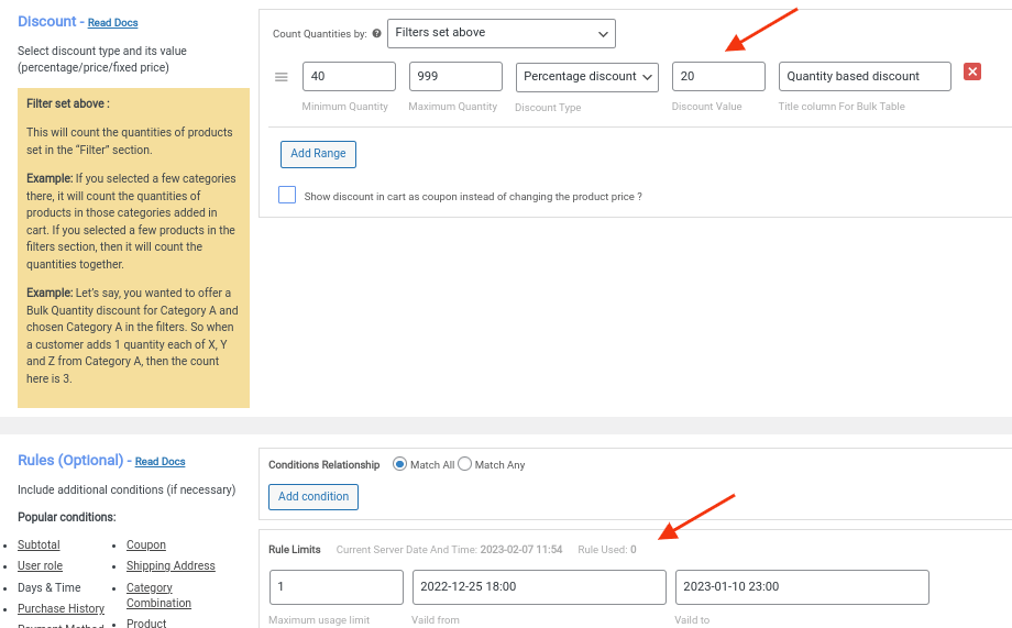 scenario 6 - Quantity discounts for specific time periods