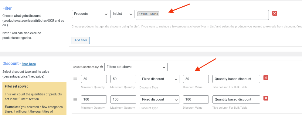 scenario 3 - Discount for specific products
