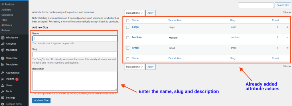  adding value to the created attributes