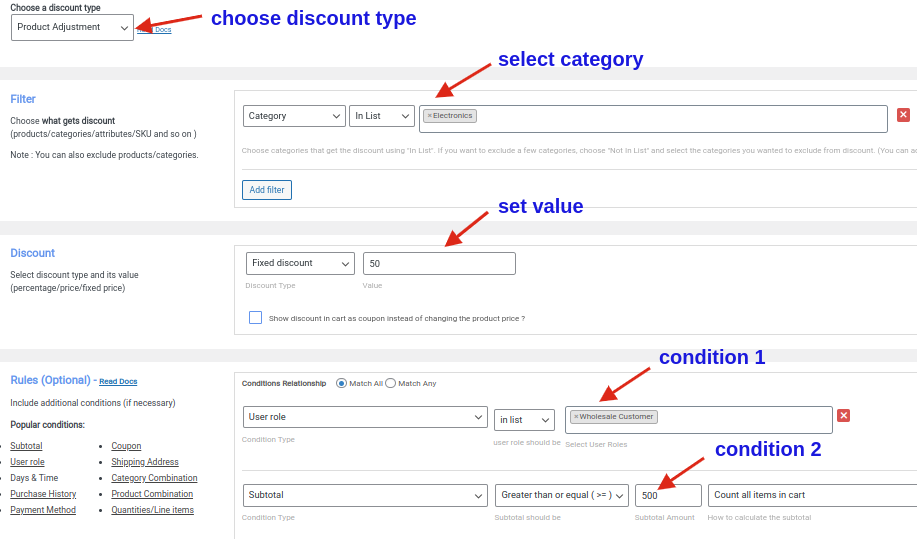 user-role based category discount