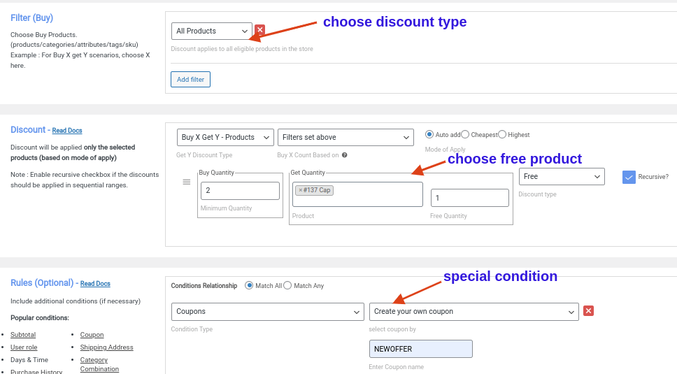 creating BOGO coupon