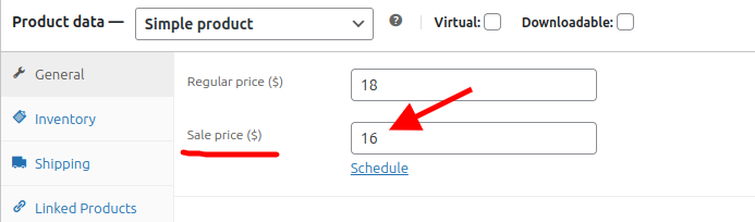 Adding a sale price to products